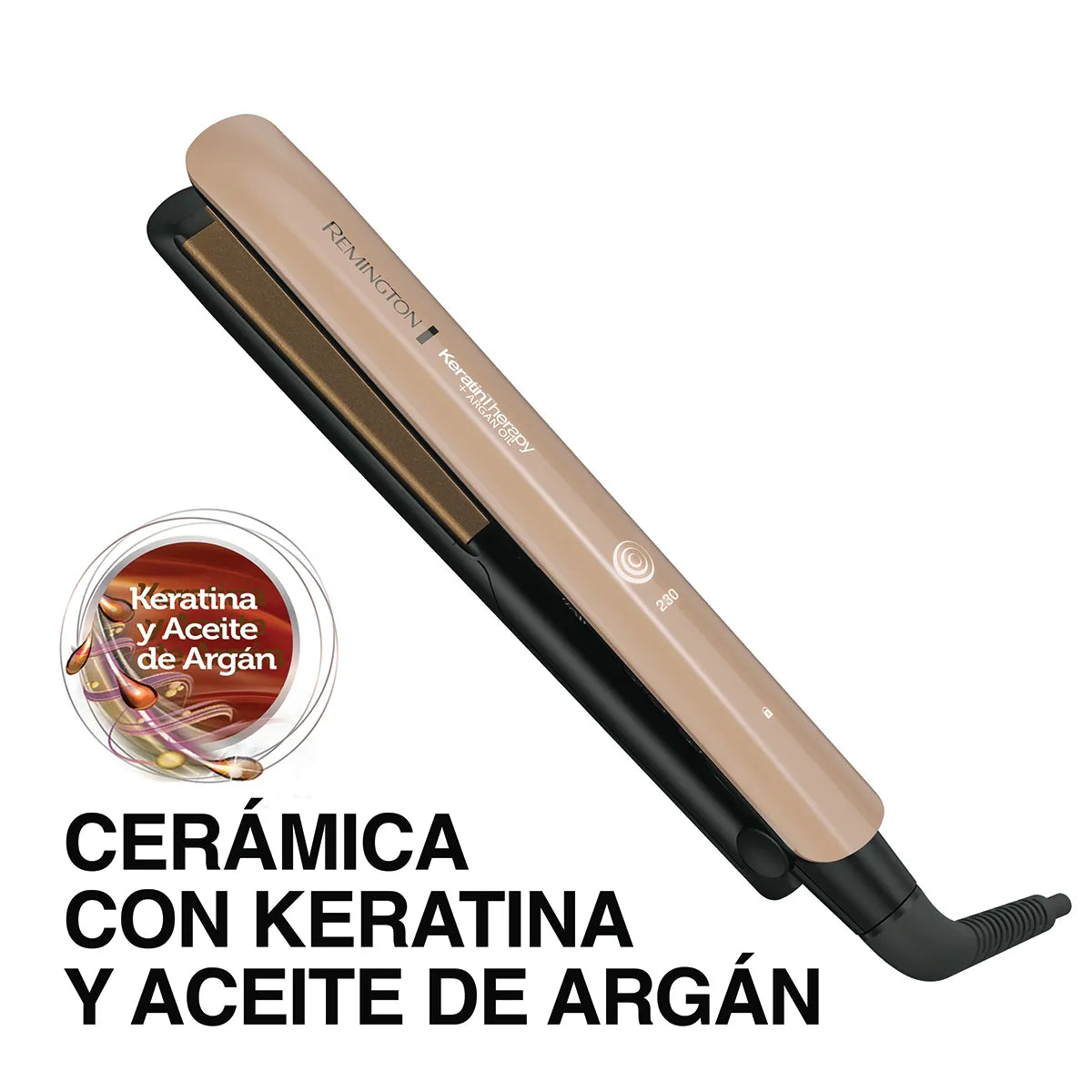 Plancha Alisadora Original Remington Keratin Therapy S8599 Original con Aceite de Argán