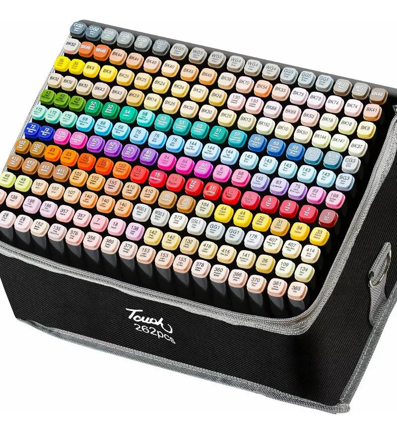 Set de Marcadores de 262 Colores | Doble Punta para Artistas y Dibujantes