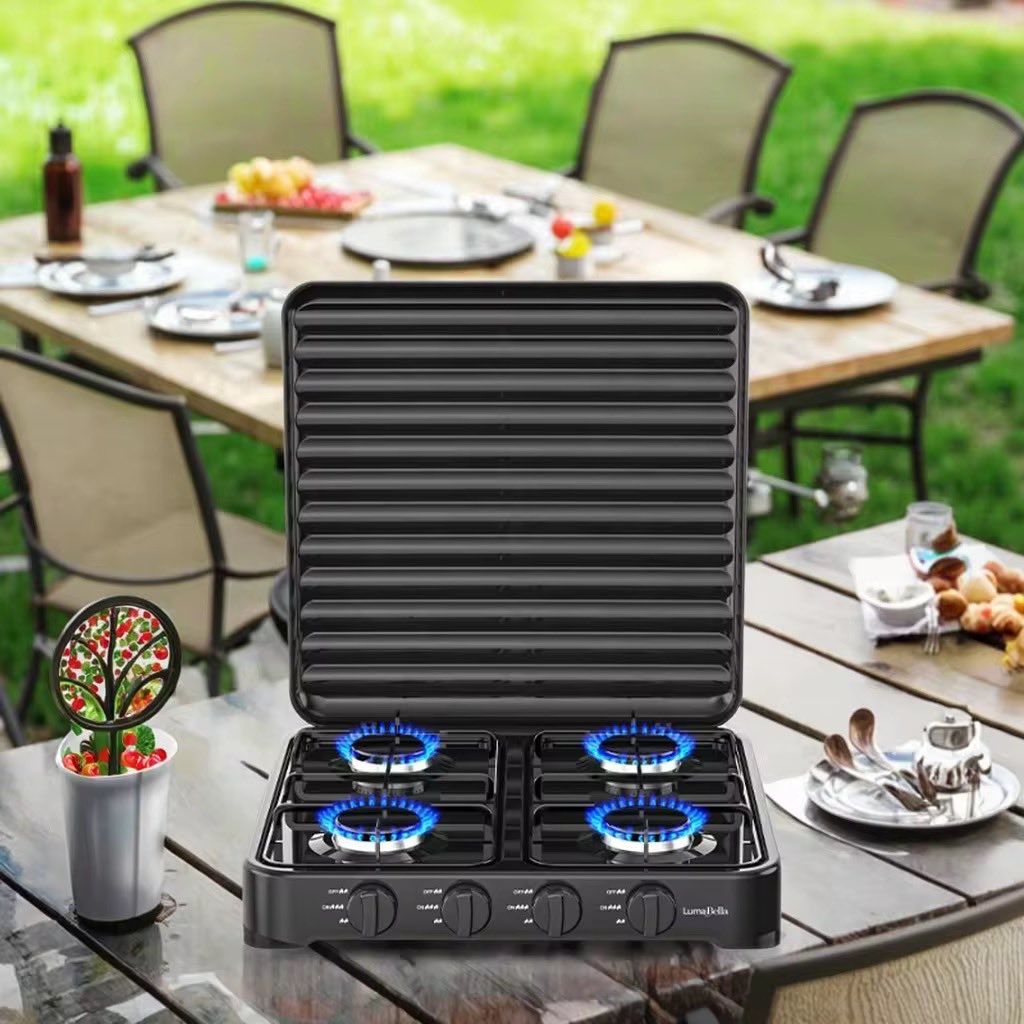 Estufa de Mesa a Gas 4 Puestos SOKANY SK-6004 — 8.8 kW, Portátil para Cocina y Exteriores