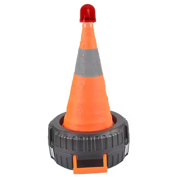 Kit de Emergencia para Carro en Estuche Tipo Llanta – Cono Plegable, Cables de Arranque, Eslinga de Remolque y Herramientas