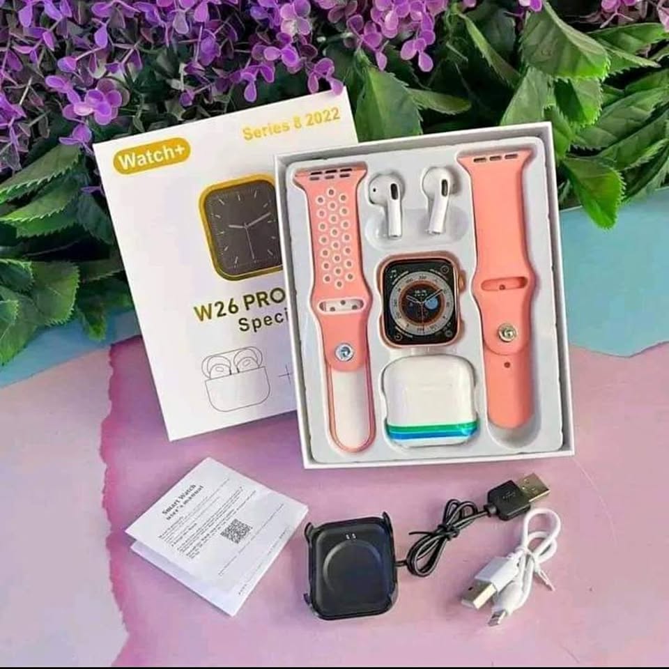 Combo W26 Reloj inteligente + Audífonos