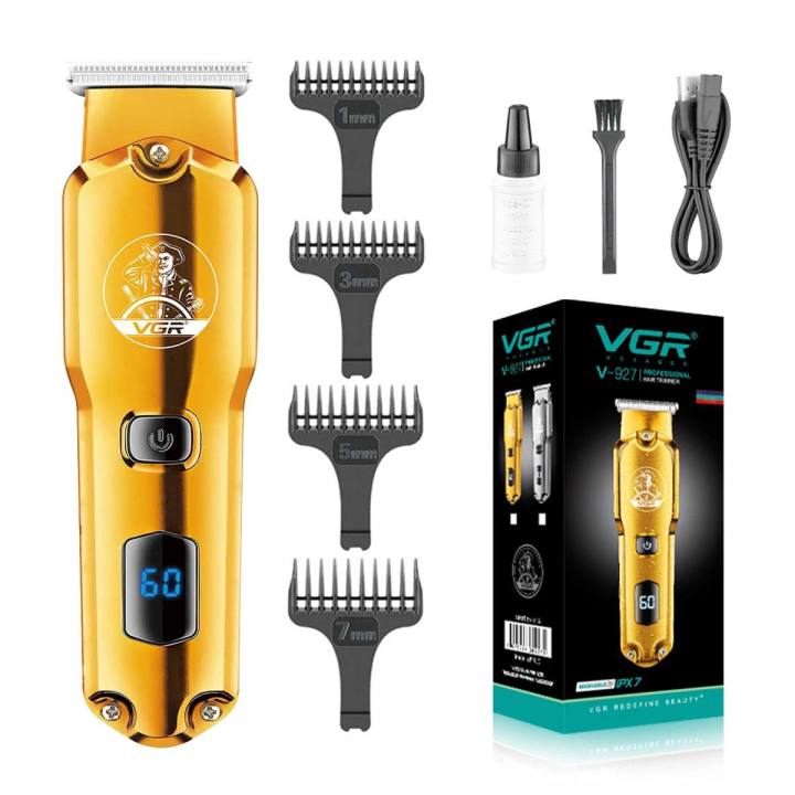 Recortadora Profesional VGR V-927 Inalámbrica | Cuchilla T + Pantalla LED