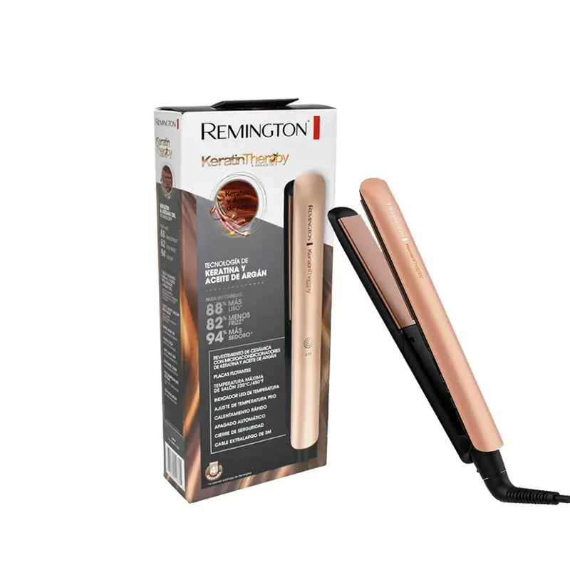 Plancha Alisadora Original Remington Keratin Therapy S8599 Original con Aceite de Argán