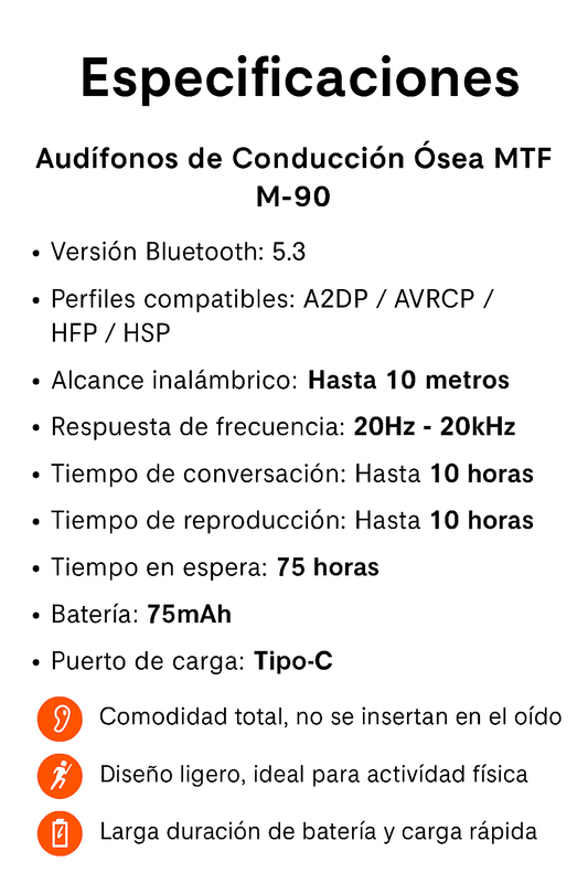 Audífonos de Conducción Ósea MTF M-90