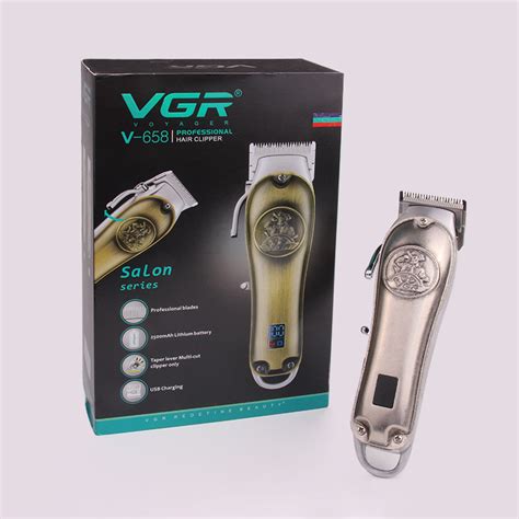 Cortadora Profesional VGR V‑658 Inalámbrica | Pantalla LED y Batería 250 min