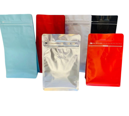 50 Bolsas para Café con cierre ZIP Y Valvula