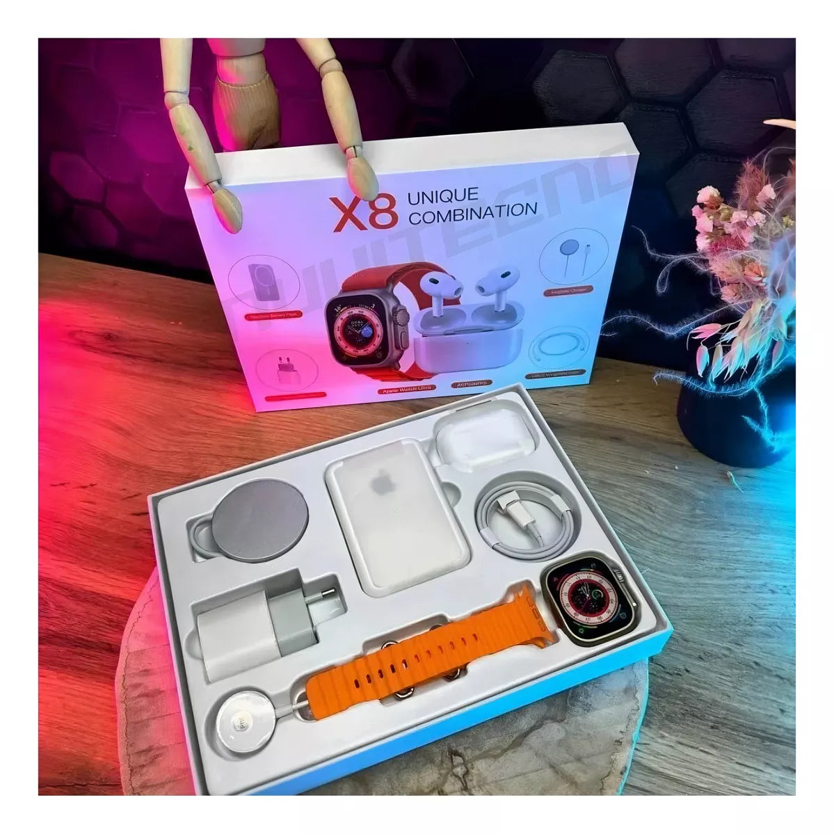 🔥 Combo Smart X8: Reloj Inteligente + Accesorios Bluetooth y Carga Inalámbrica