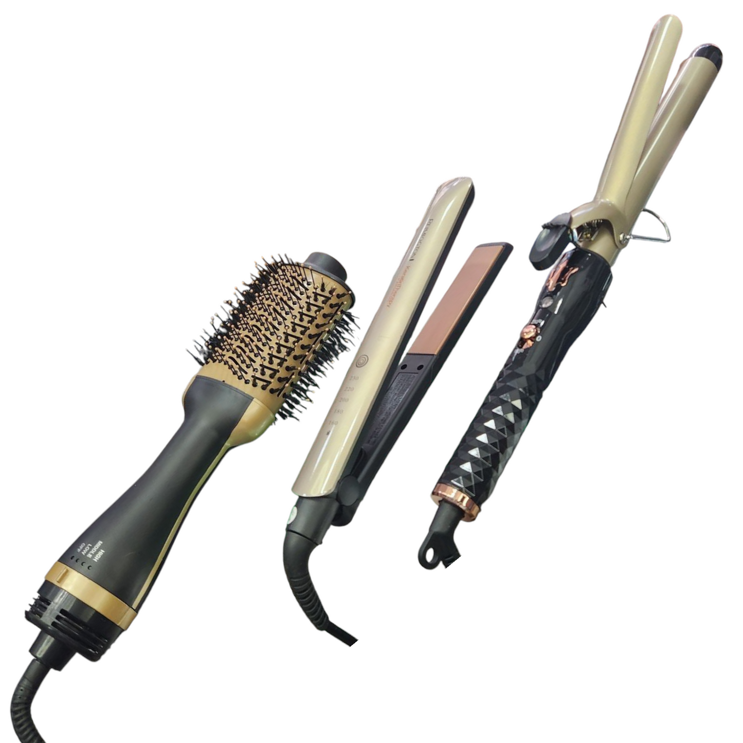Combo rizadora+plancha y cepillo secador Keratin