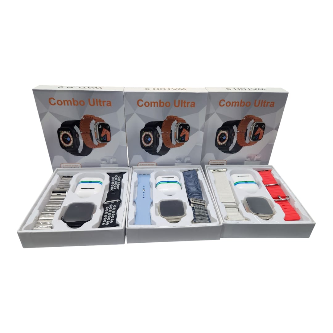 Combo Smart Watch 9 Ultra + AirPods Q9 + 2 correas