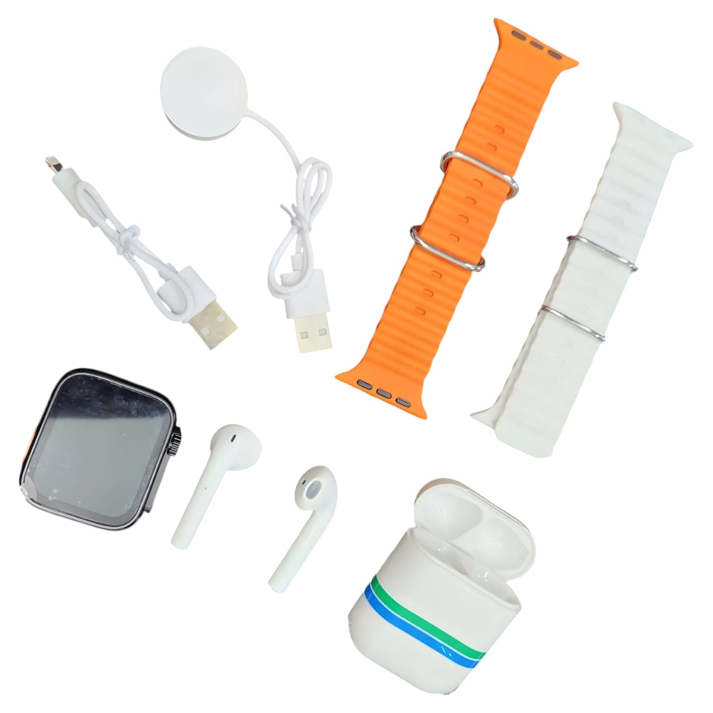 Combo Smart Watch 9 Ultra + AirPods Q9 + 2 correas