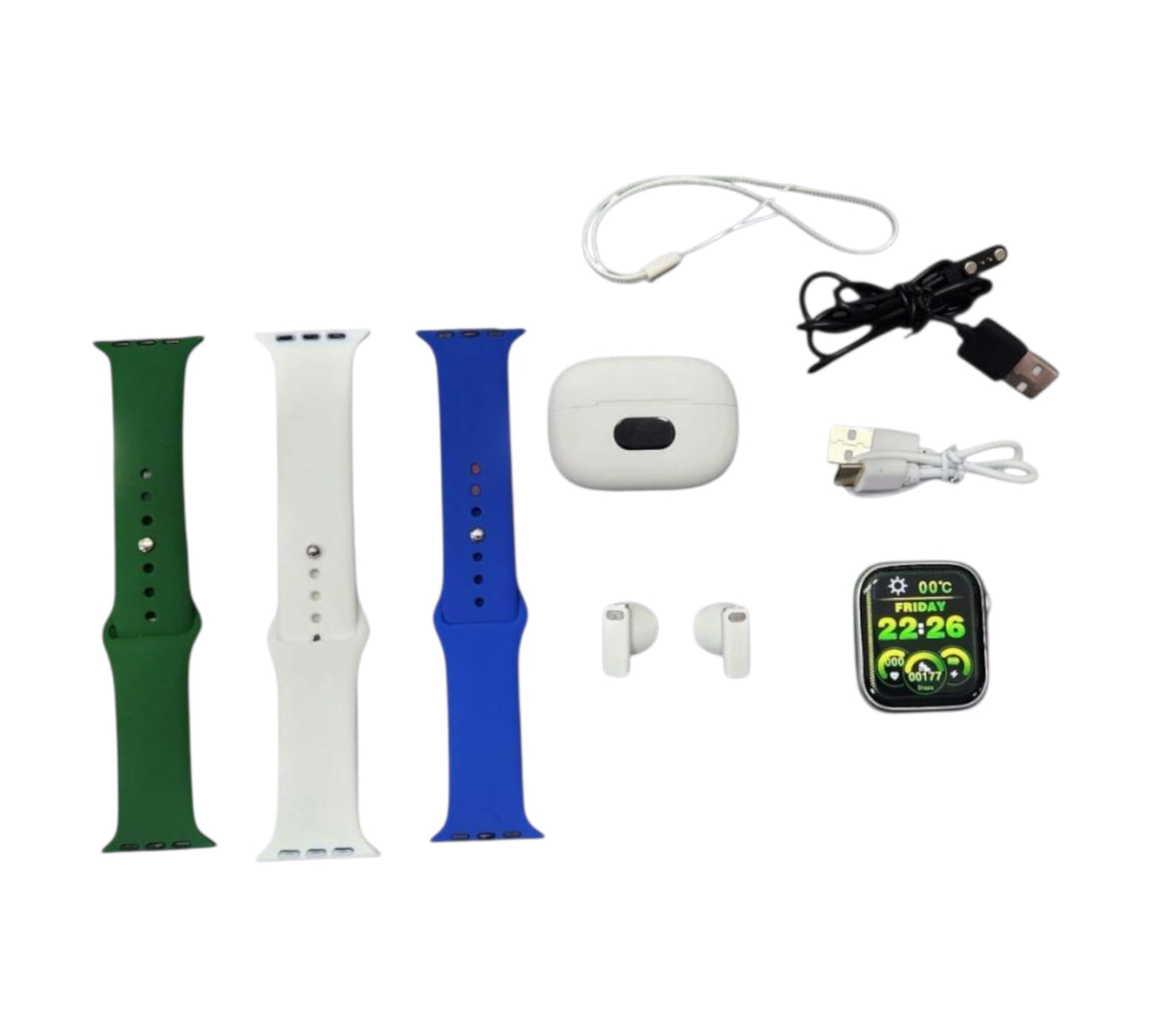 Combo Smartwatch Serie Ultra + Audífonos Pro 9 | 7 Piezas con Manillas y Cargadores