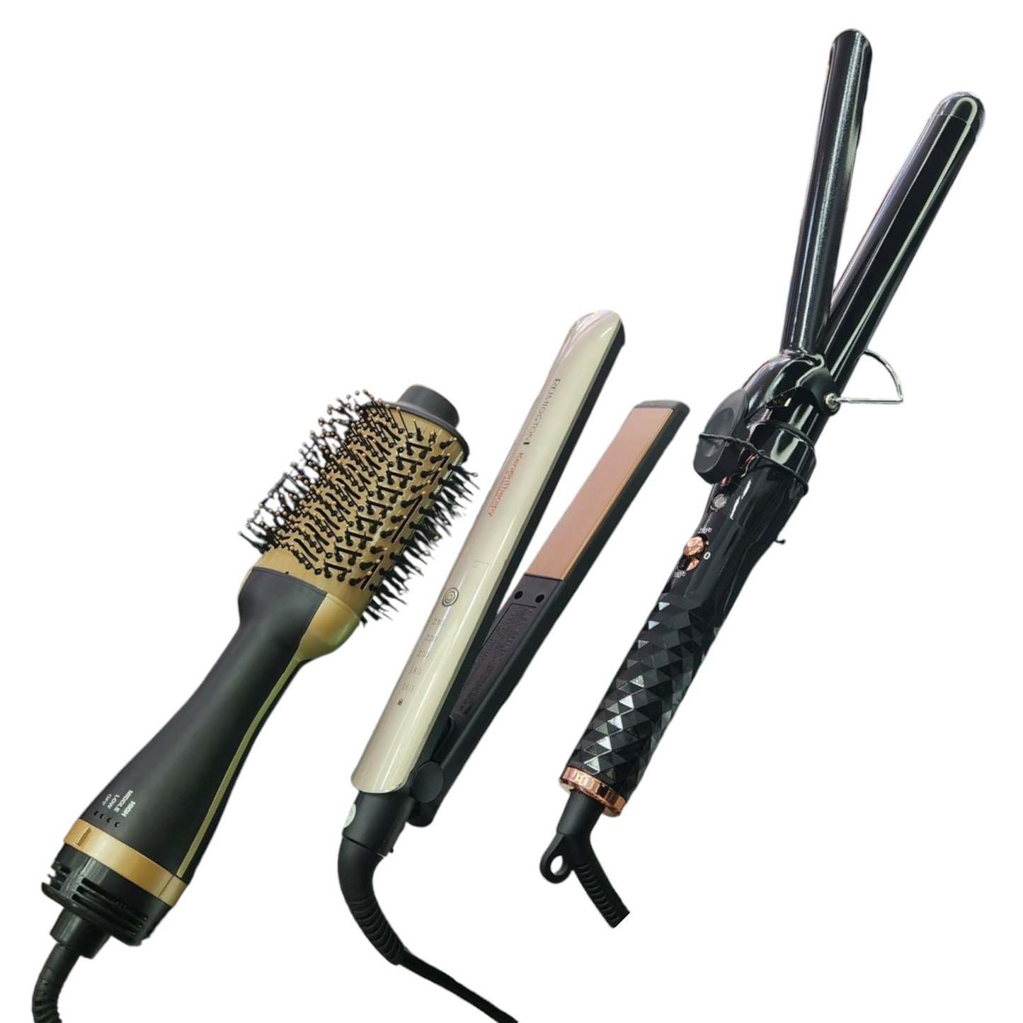 Combo rizadora+plancha y cepillo secador Keratin