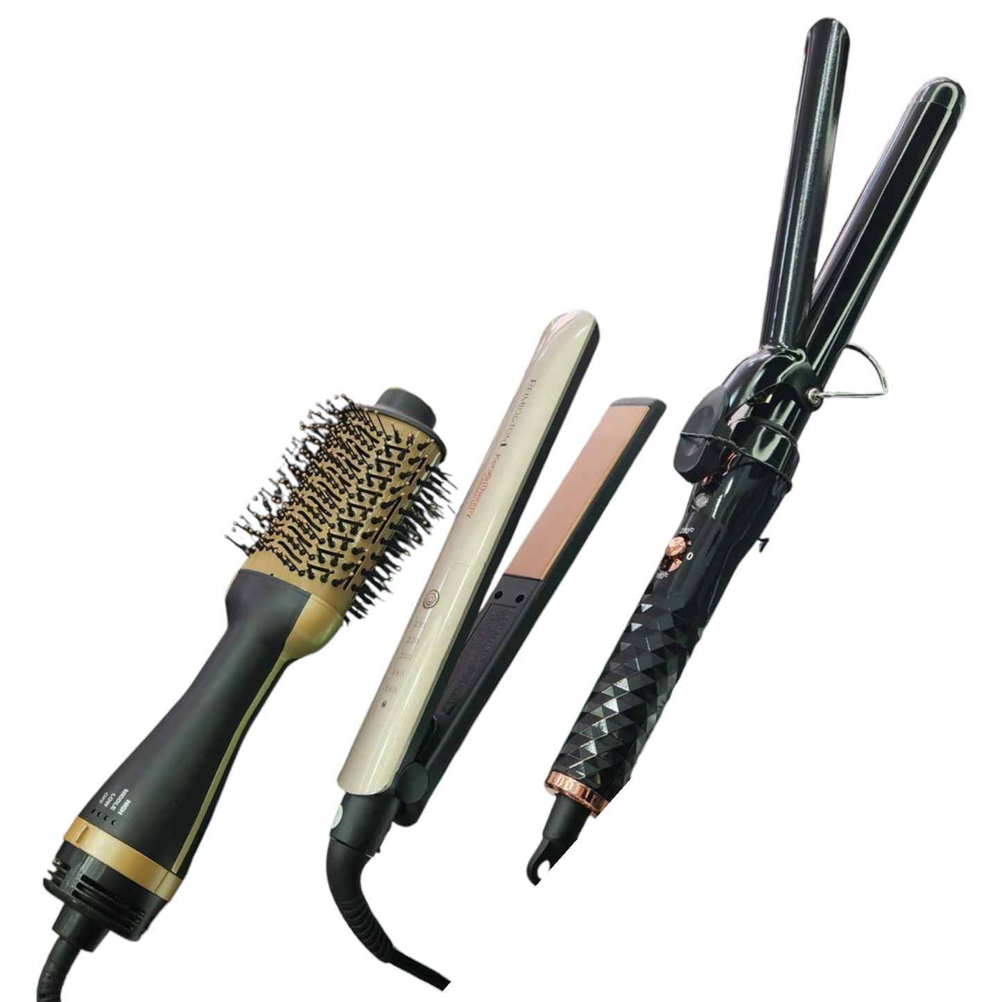 Combo rizadora+plancha y cepillo secador Keratin