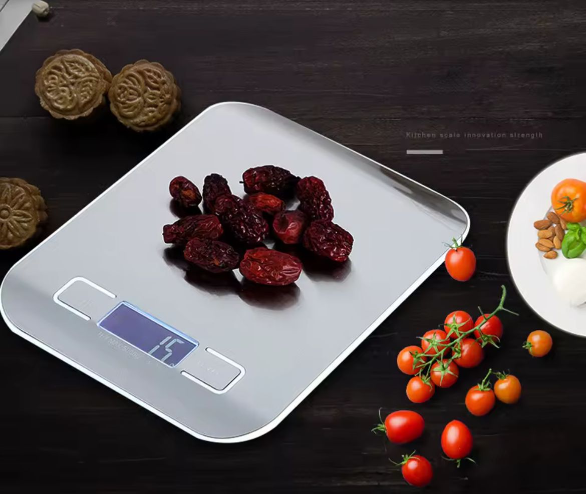 Gramera Digital de Cocina en Acero Inoxidable — Hasta 5kg Precisión 1g con Pantalla LCD