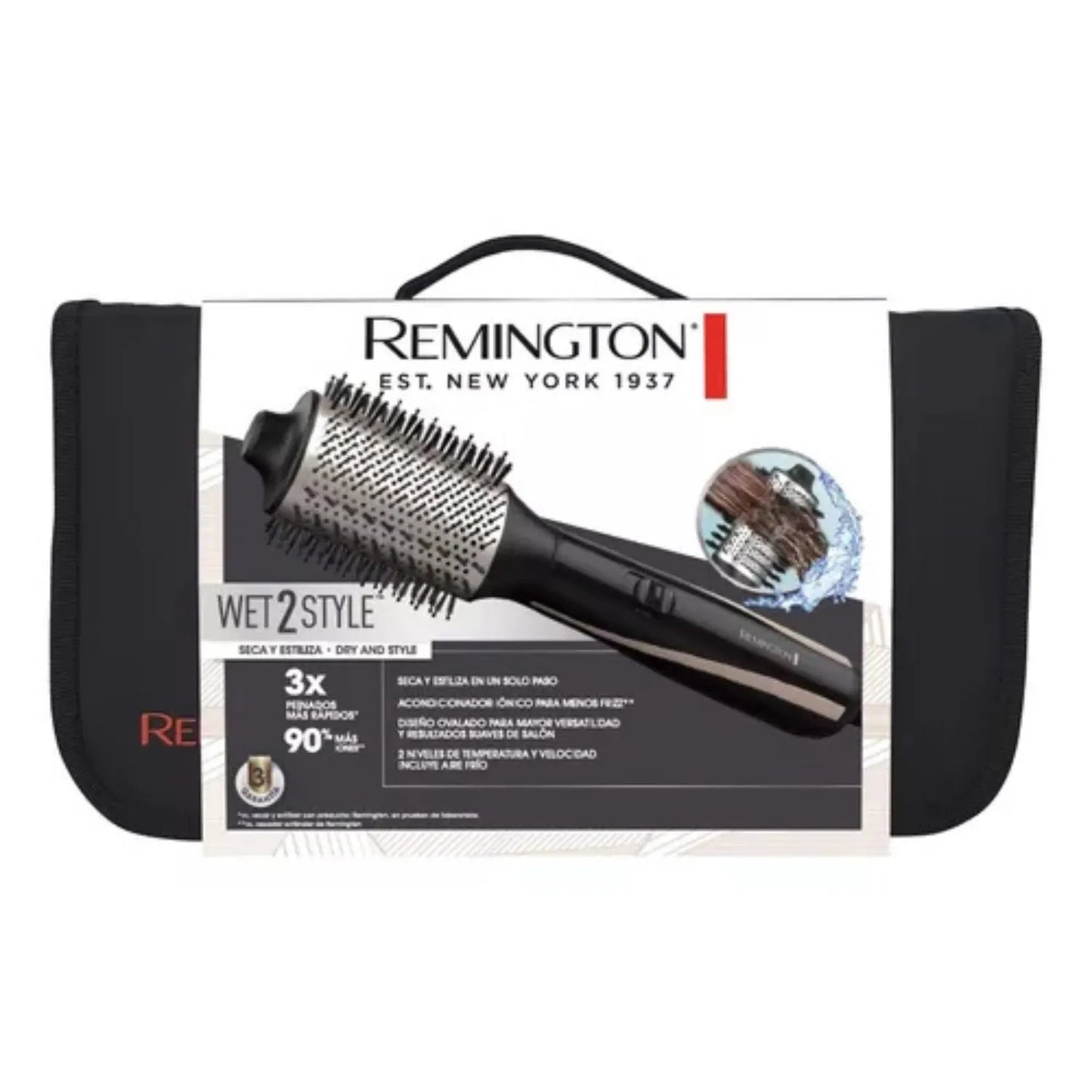 Cepillo Secador Remington Wet2Style AS21A - Secado y Volumen en 1 Paso