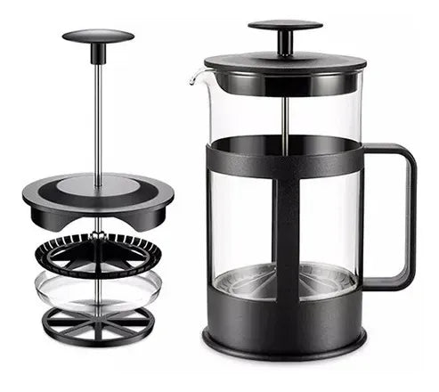 Prensa Francesa en Vidrio Borosilicato | Cafetera de Émbolo con Filtro de Acero Inoxidable