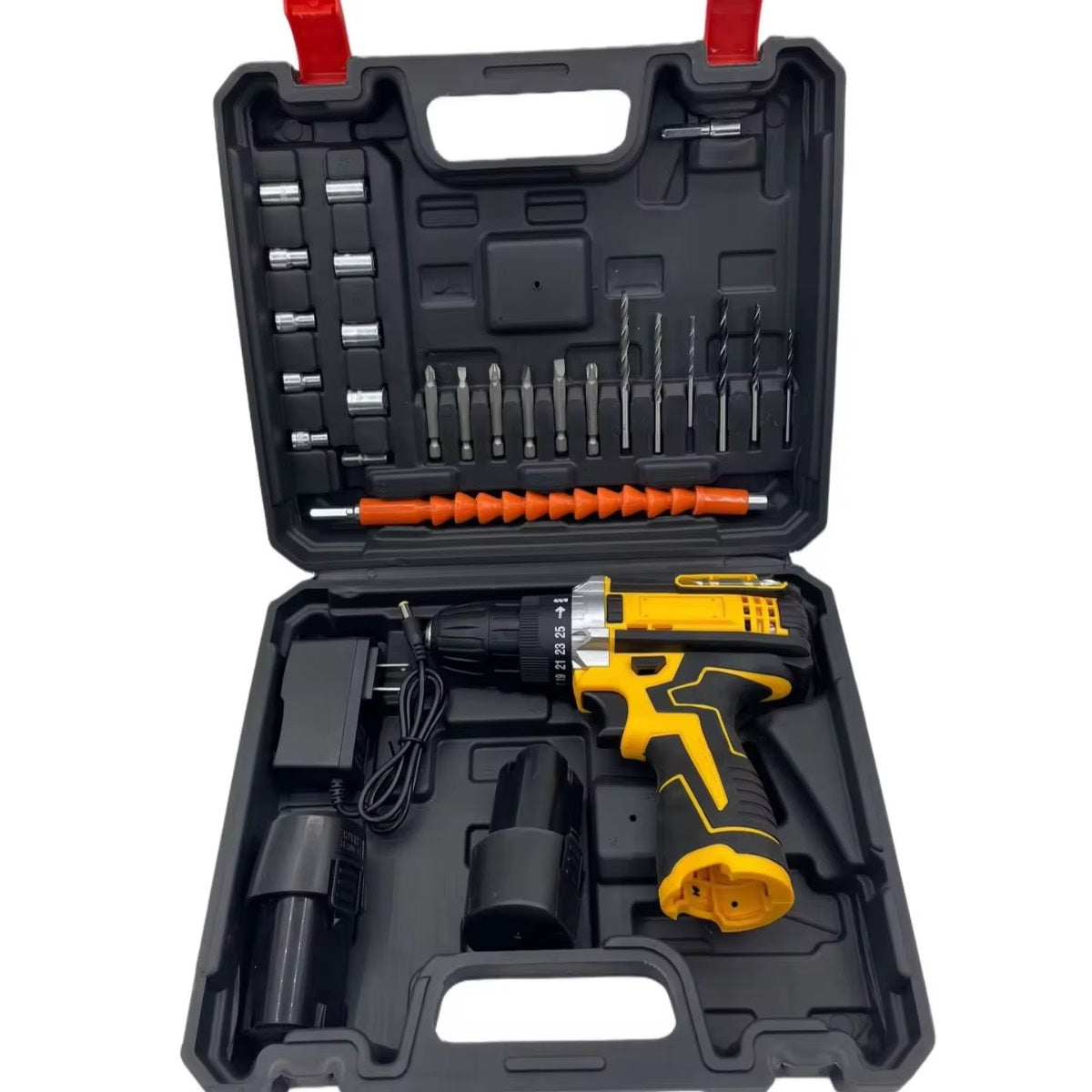 Mini Taladro Percutor Inalámbrico Dotvix 18V 3/8" con 2 Baterías, Cargador, Maletín y Accesorios