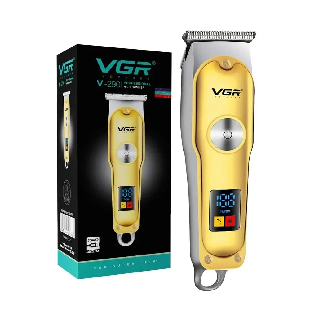 Recortadora Profesional VGR V-290 Inalámbrica | Cuchilla T + Pantalla LED