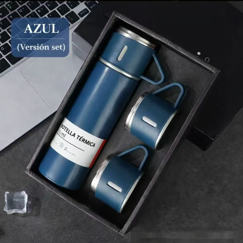 Set de Termo 500 ml con 3 Pocillos – Incluye Bolsa