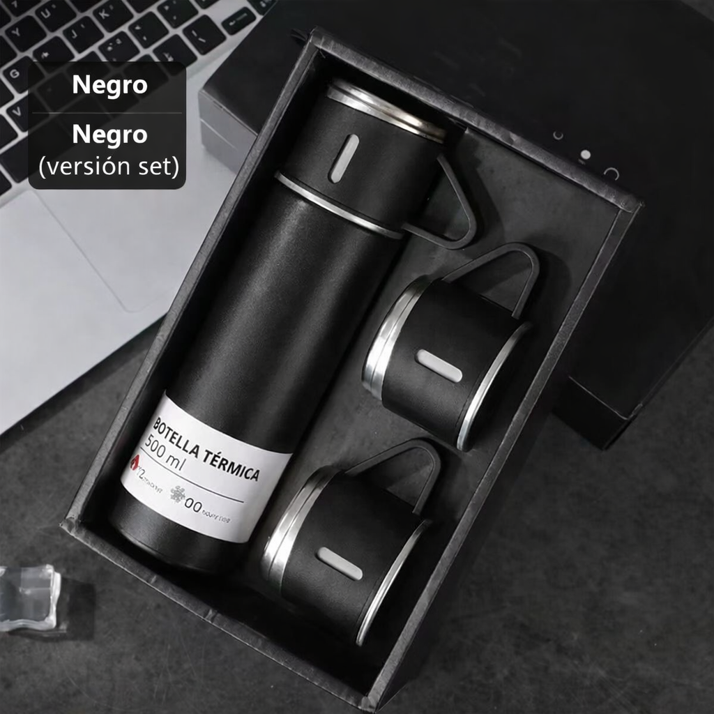 Set de Termo 500 ml con 3 Pocillos – Incluye Bolsa