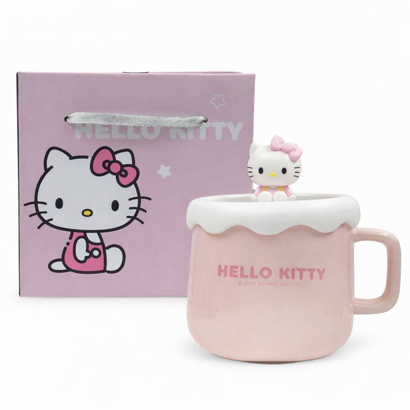 Taza de Cerámica Diseño Gatito con Tapa – Ideal para Café y Té