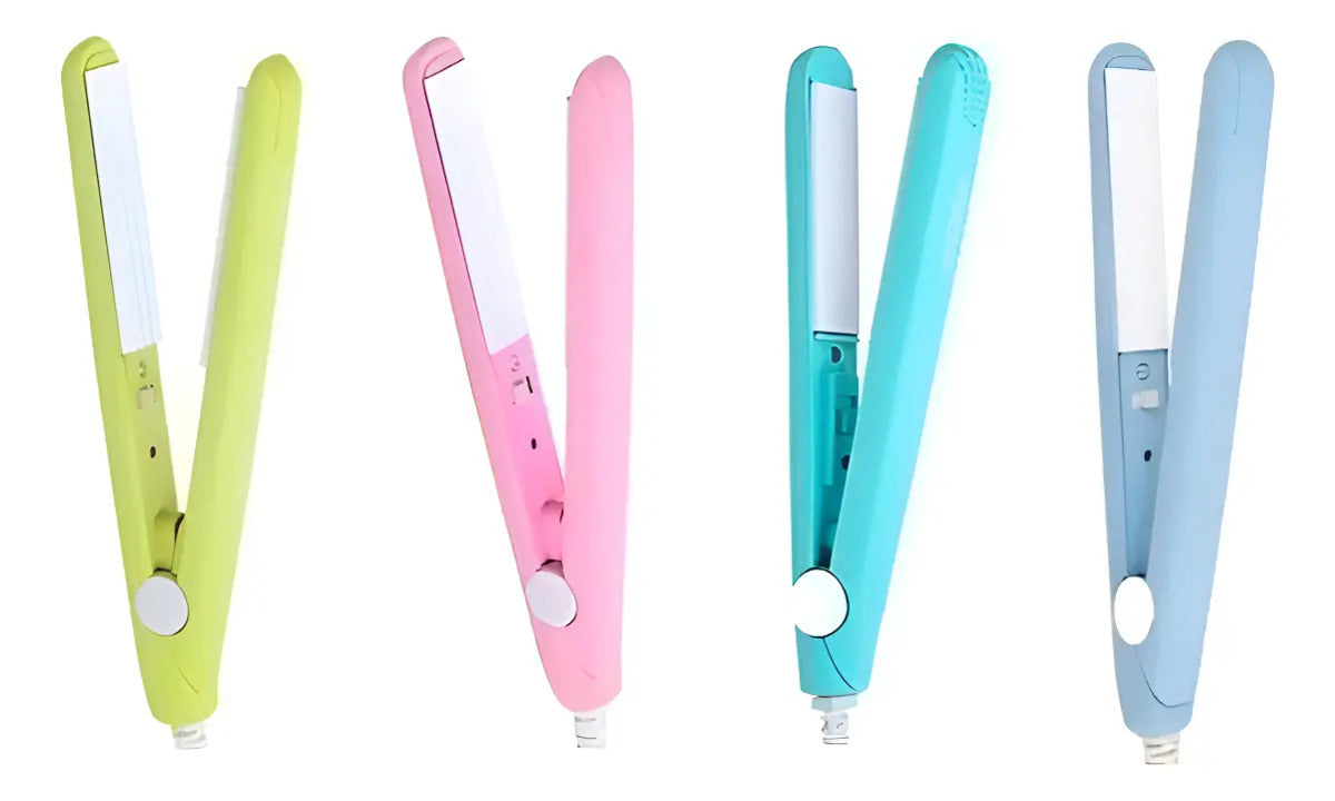 Mini Plancha Alisadora Viajera Para Cabello Placas De Cerámica 210 °C Liso Y Rizos Definidos