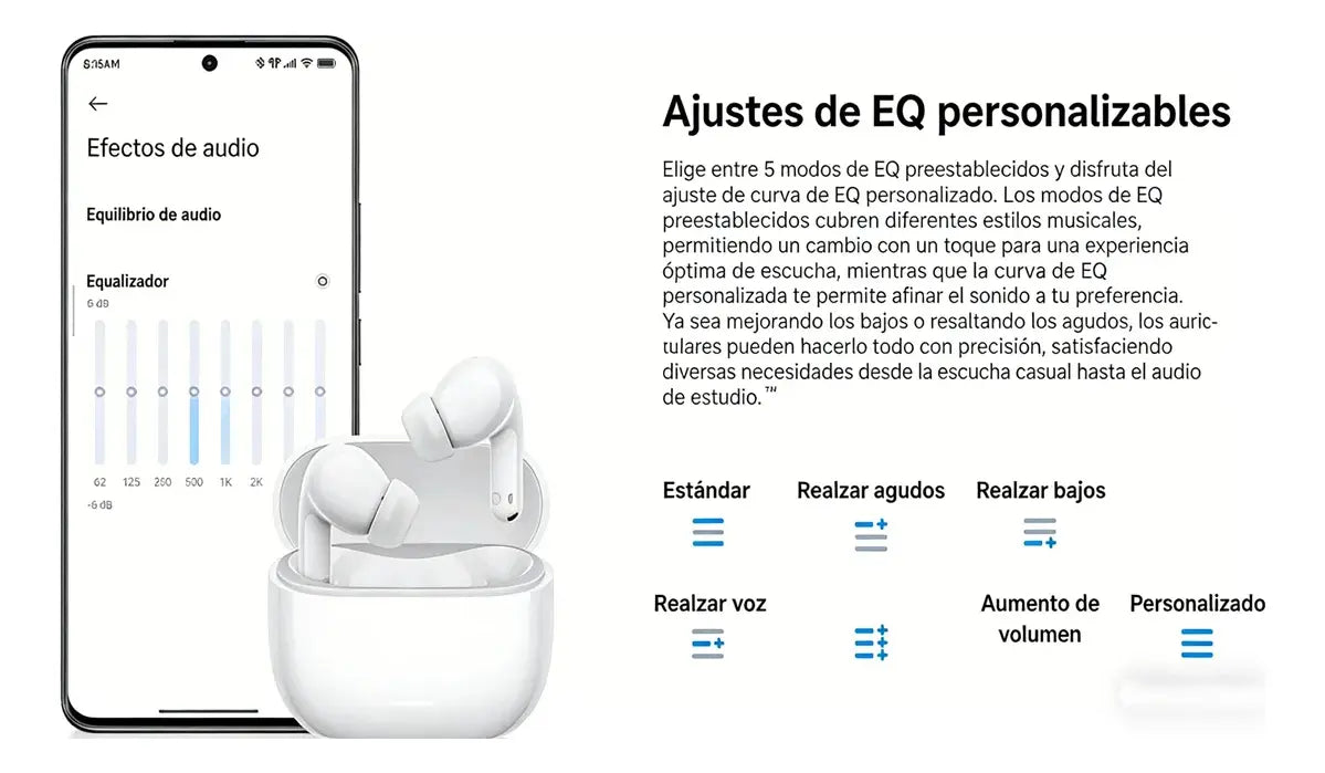 Audífonos Xiaomi Redmi Buds 8 Lite Original – ANC 42dB, Bluetooth 5.4, Hasta 36h Batería