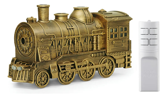 Difusor de Aromas Eléctrico Tipo Tren Dorado 300ml con Control Remoto y Luz LED