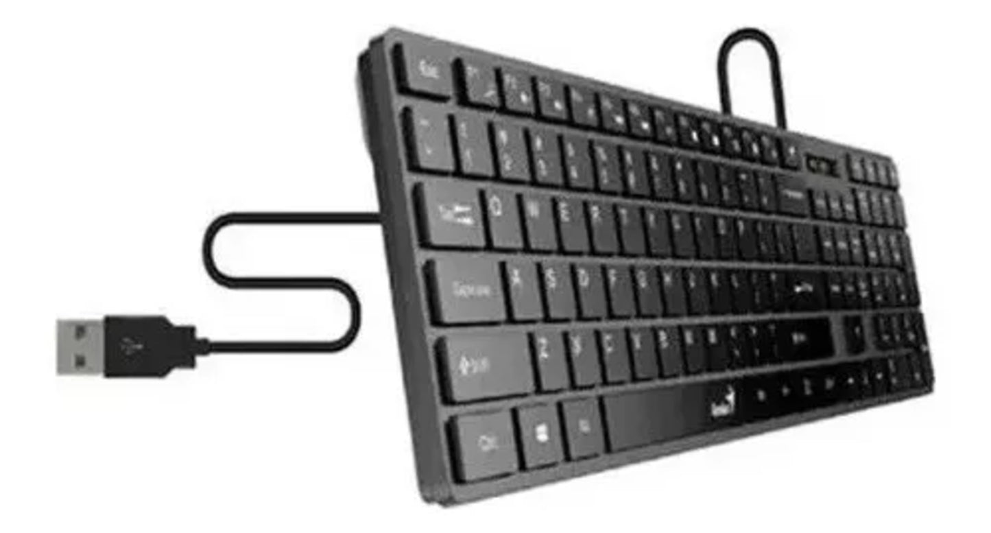 Combo Teclado y Mouse Genius C126 - Alámbrico USB - Resistente a Derrames - Español Negro