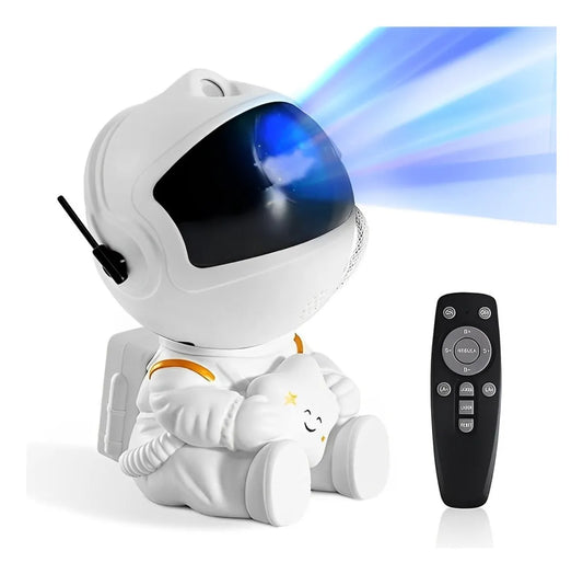 Astronauta Sentado Proyector LED de Galaxia y Nebulosa con Estrellas – Luz Ambiental Blanca