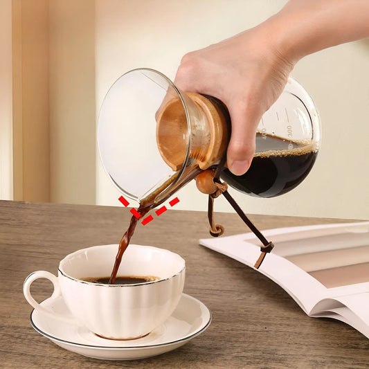 Cafetera Tipo Chemex en Vidrio Borosilicato ( 600ml / 800ml)