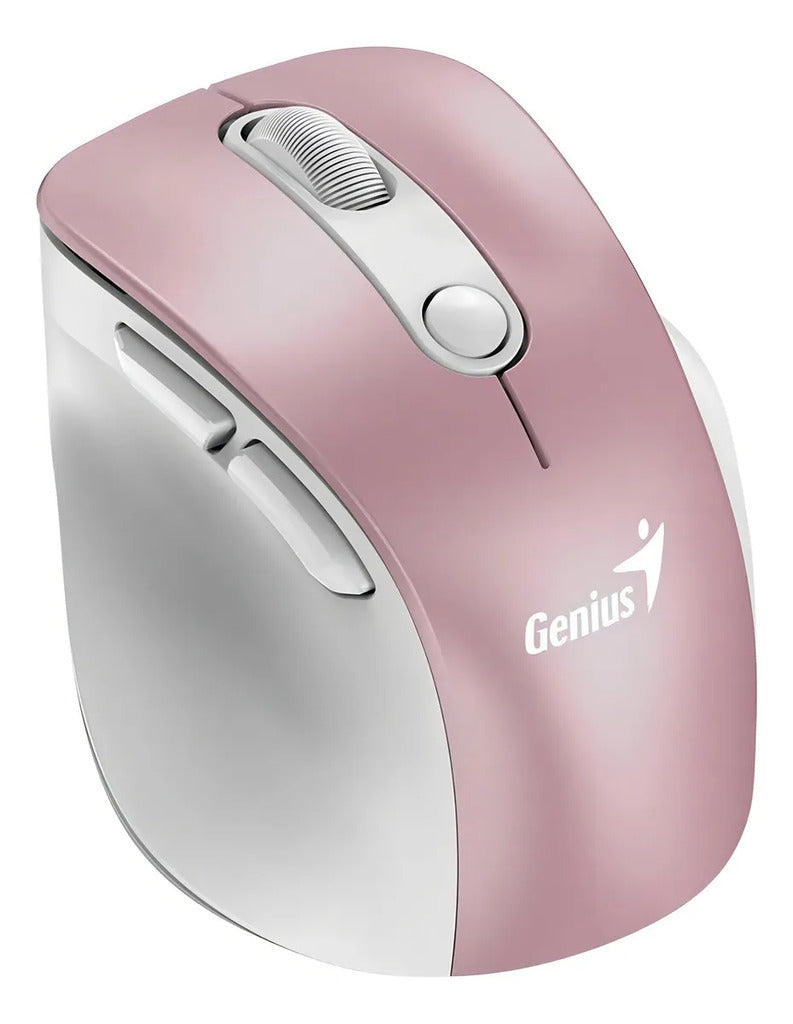 Mouse Inalámbrico y Bluetooth Genius Ergo 9000S Pro - Ergonómico - Recargable - Color Rosa