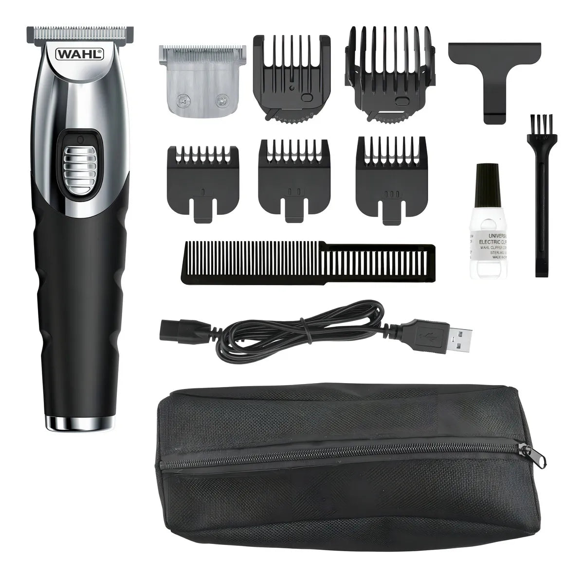 Wahl Lithium Ion Nose & Beard Trimmer 3025819 – Recortador de Nariz, Barba y Detalles (Negro/Gris)