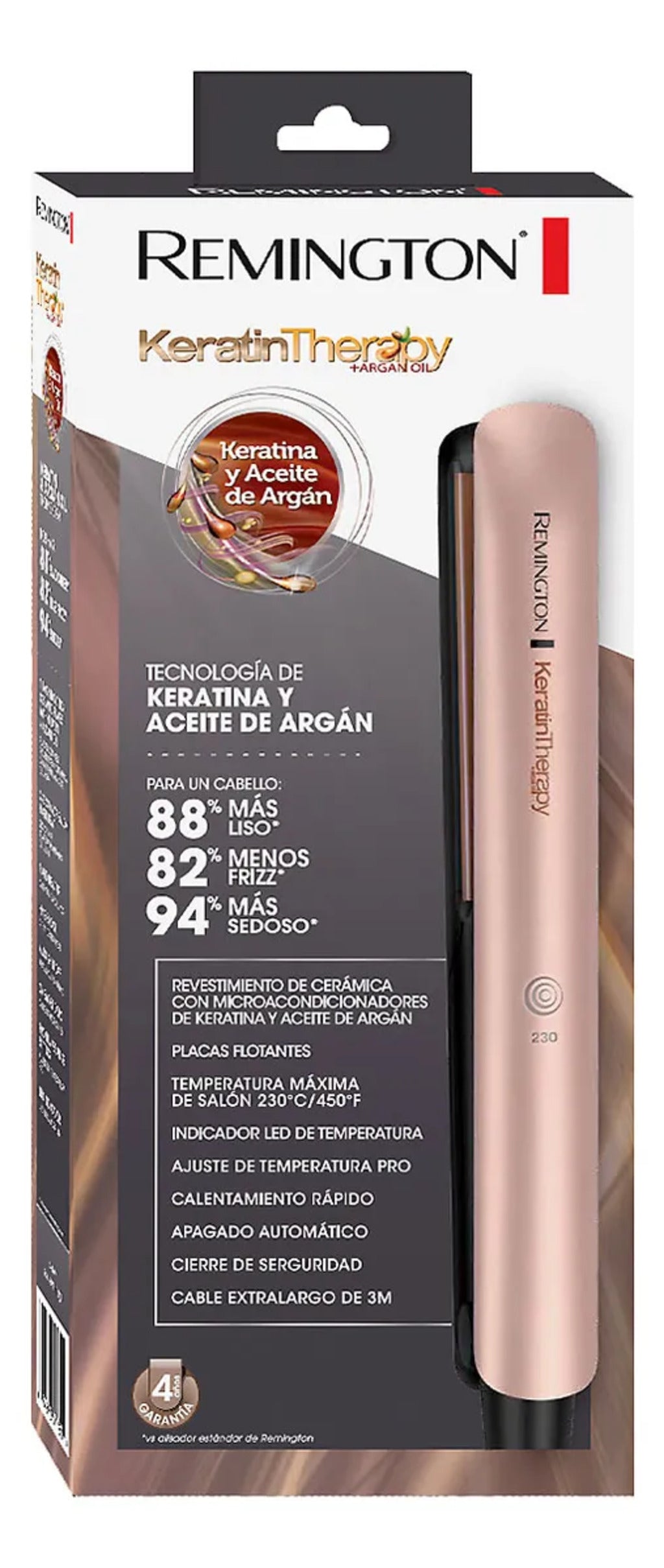 Plancha Remington Keratin Therapy S8599 – Protección y Fuerza para tu Cabello.