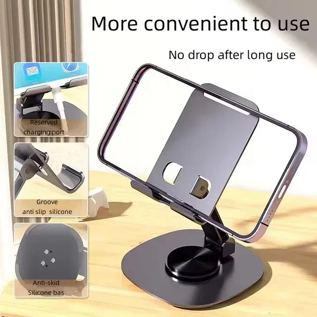 Soporte Celular Escritorio K27 Metálico - Base Giratoria 360° y Ajustable