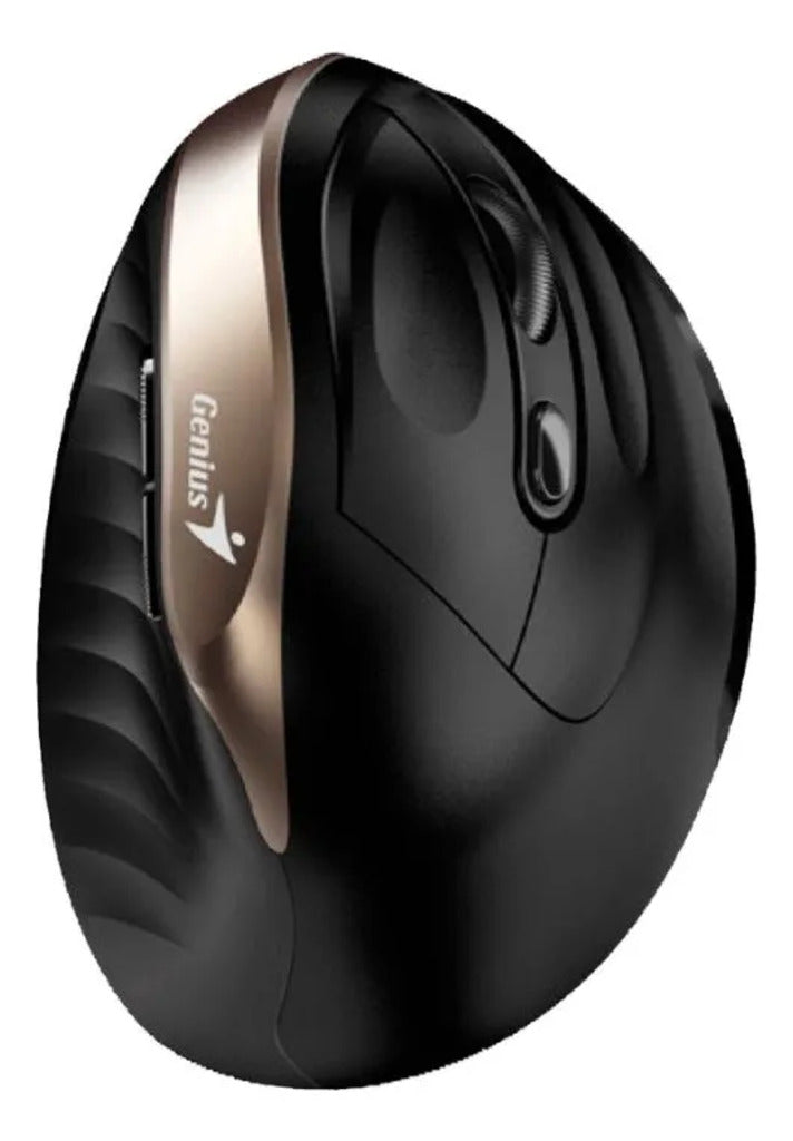 Mouse Inalámbrico Genius Ergo 8250S Silent - Ergonómico - Dorado/Negro