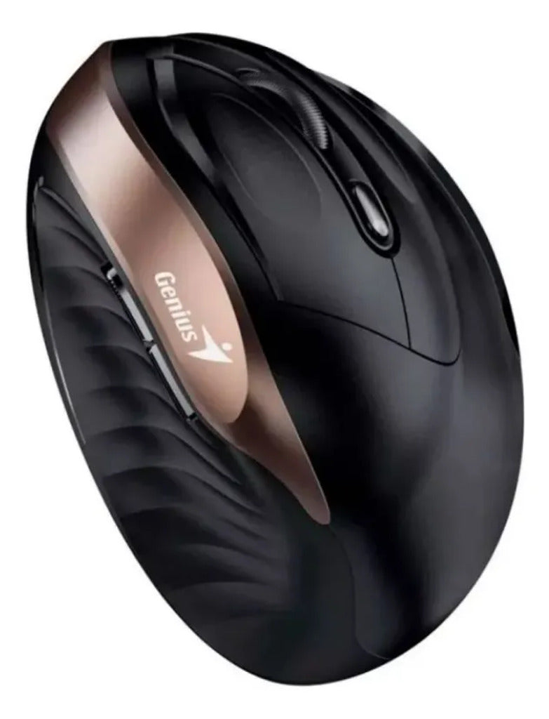 Mouse Inalámbrico Genius Ergo 8250S Silent - Ergonómico - Dorado/Negro