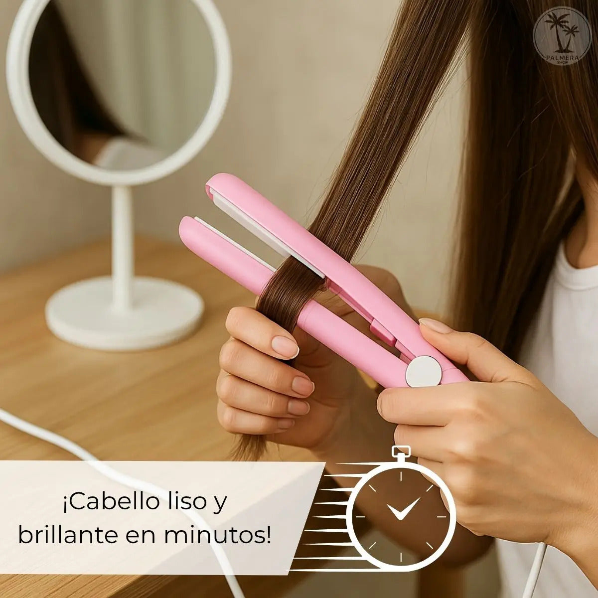 Mini Plancha Alisadora Viajera Para Cabello Placas De Cerámica 210 °C Liso Y Rizos Definidos