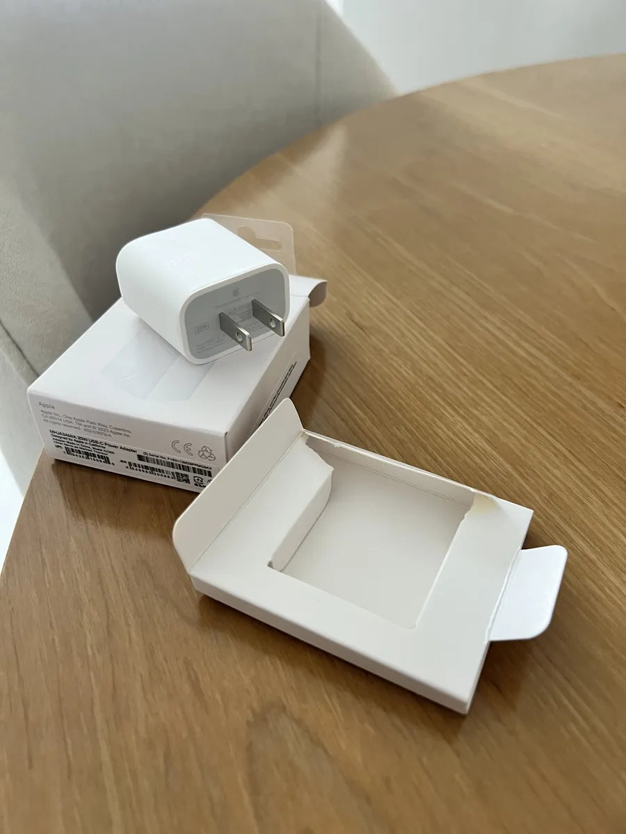 Adaptador de Corriente USB-C de 20W Original Apple - Cubo de Carga Rápida para iPhone - Conector Tipo C