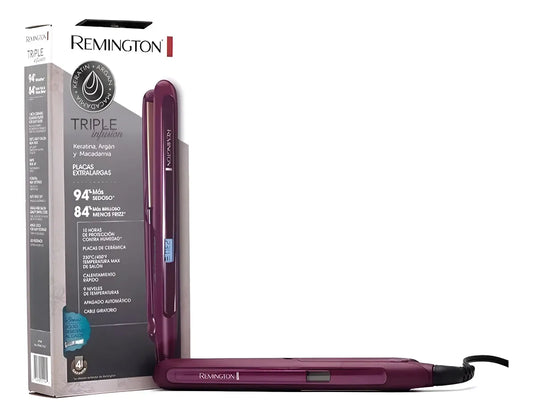 Plancha Remington Triple Infusión S7740 Original – El poder de tres aceites en un solo alisado.