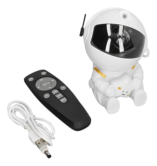 Astronauta Sentado Proyector LED de Galaxia y Nebulosa con Estrellas – Luz Ambiental Blanca