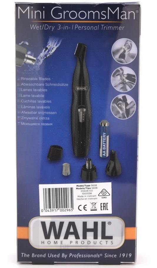 Wahl Mini Groomsman 5608 – Recortador de Vello Facial, Nariz y Oídos 100% Original