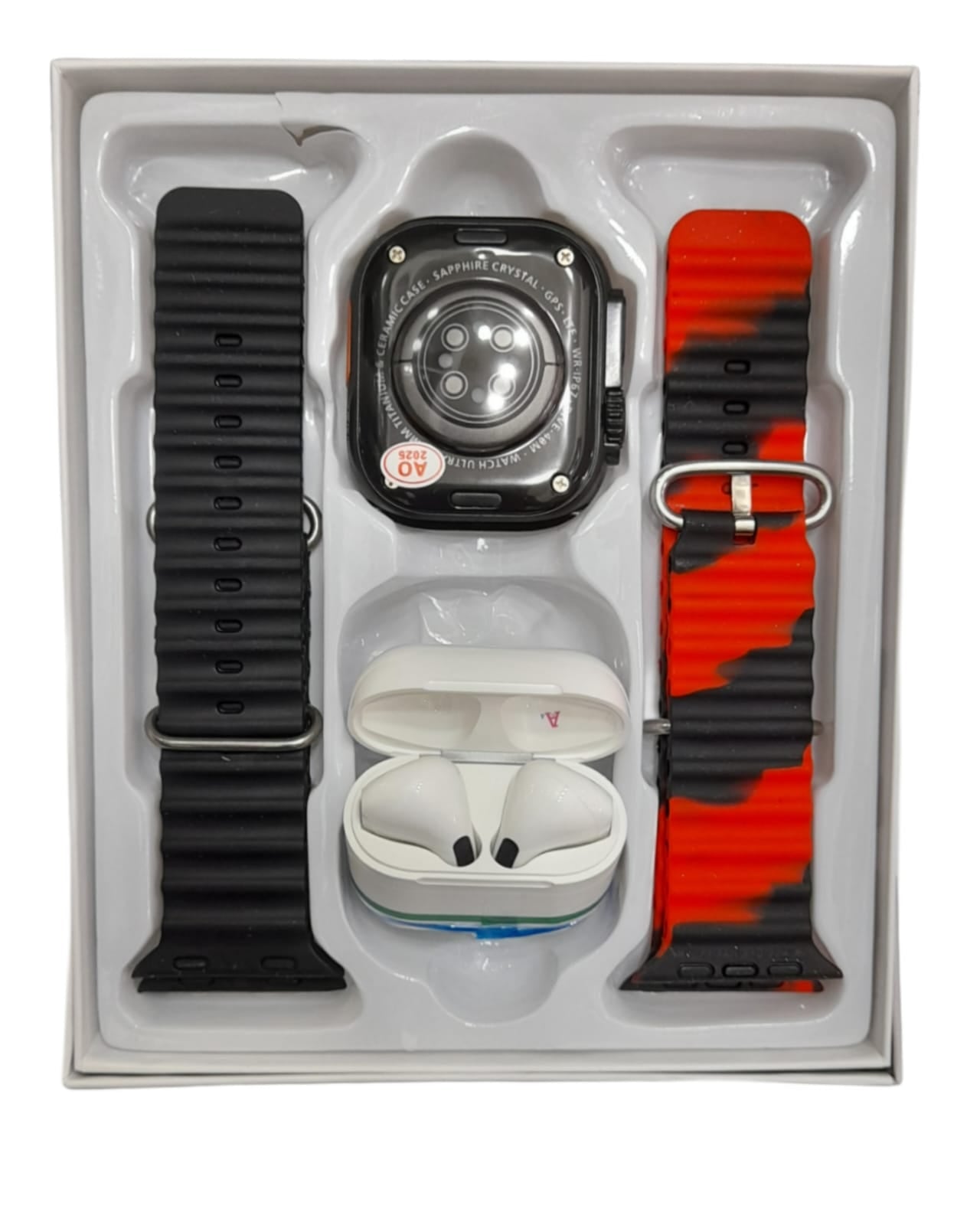 Combo Smart Watch 9 Ultra + AirPods Q9 + 2 correas
