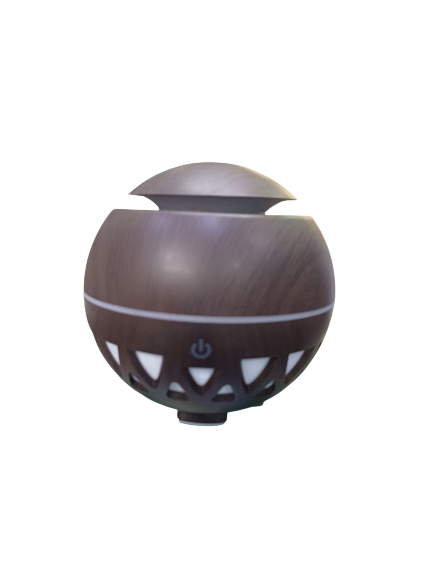 Difusor de Aromas Bolita 160ml | USB | Luz LED | Efecto Madera
