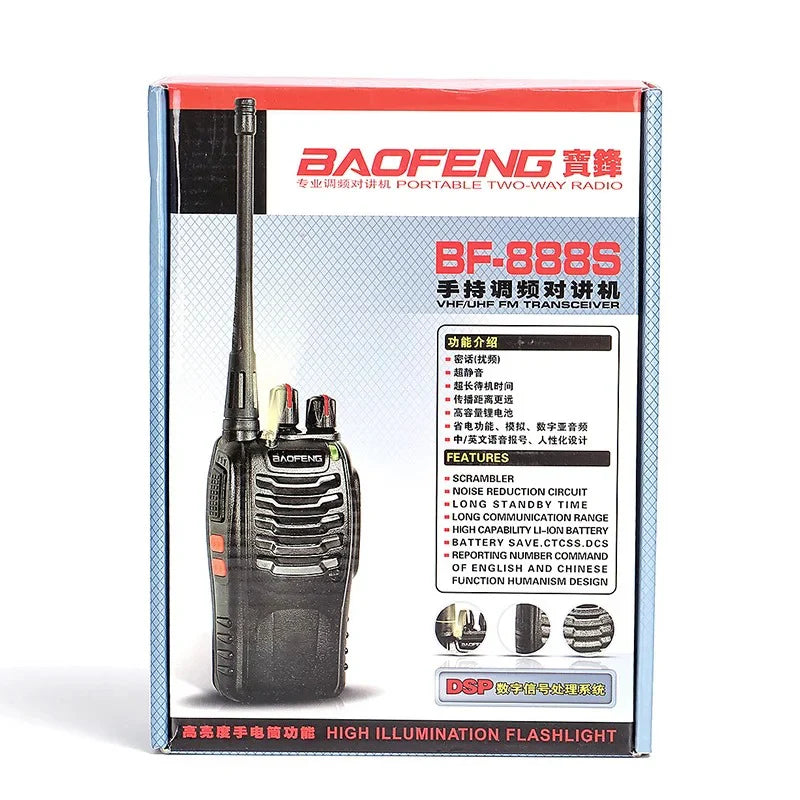 Radio Walkie Talkie Baofeng BF-888S (Pack x2) - UHF de Largo Alcance y 16 Canales