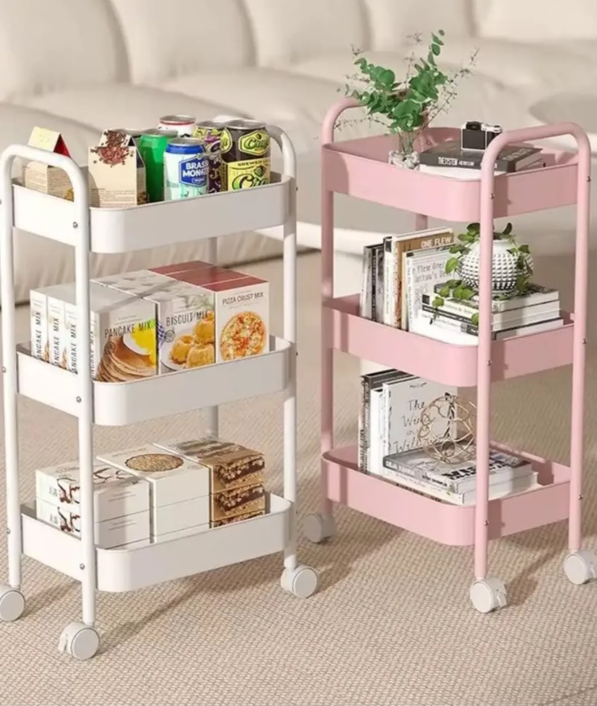Carrito Organizador Multifuncional 3 Niveles con Ruedas — 45×30×78cm