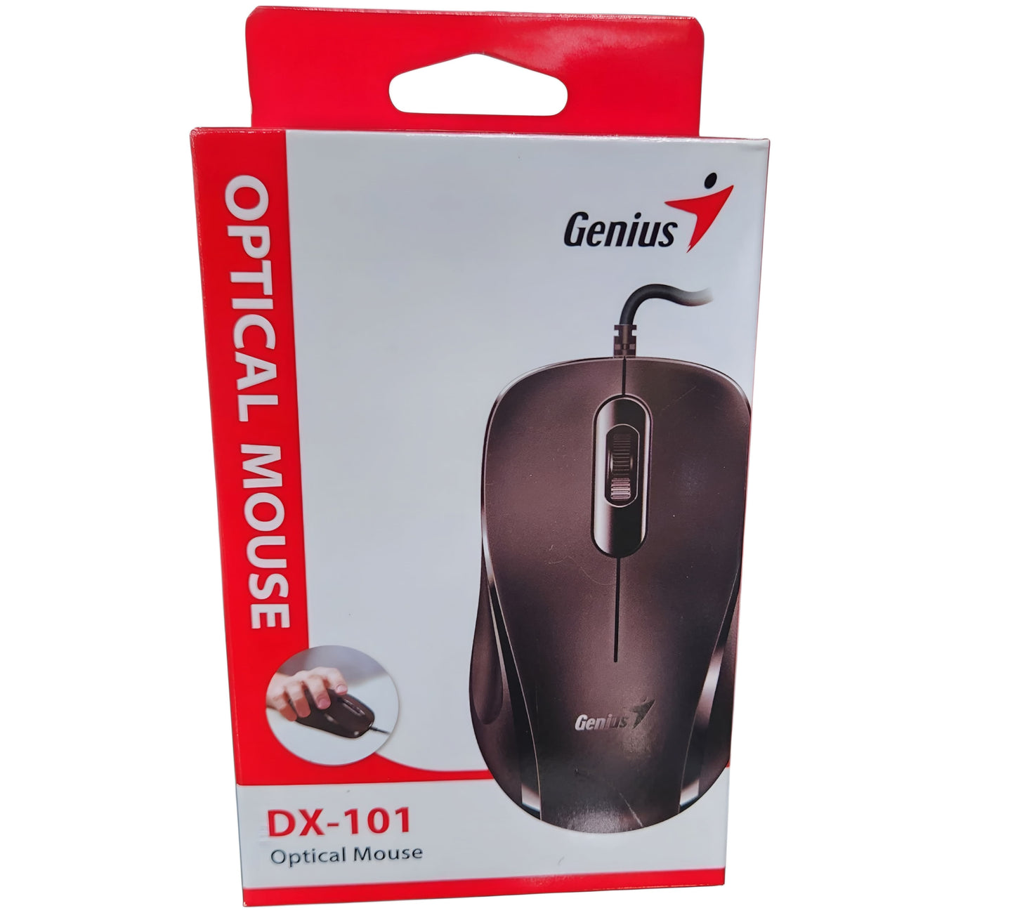 Mouse Óptico Genius DX-101 con Cable USB | Diseño Ergonómico – Color Negro