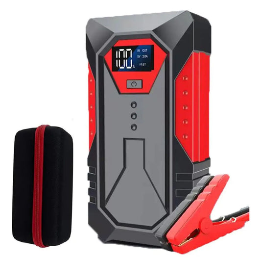 Arrancador de Batería Portátil con Pantalla LCD – Jump Starter 12V para Carro y Moto + Power Bank