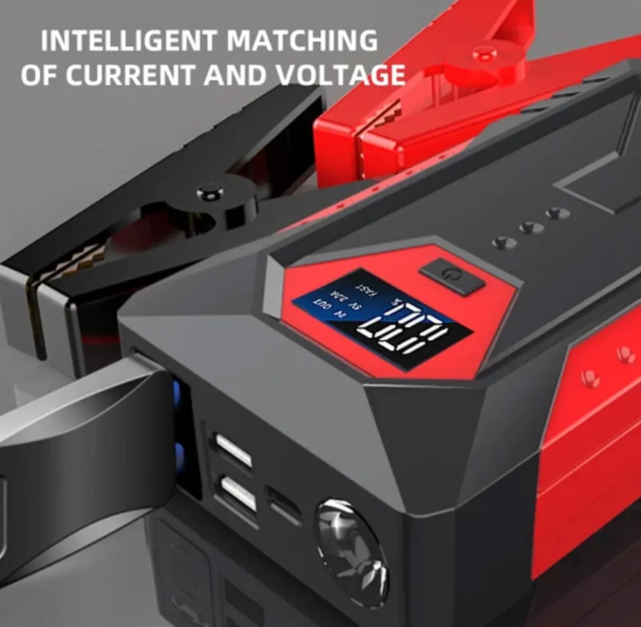 Arrancador de Batería Portátil con Pantalla LCD – Jump Starter 12V para Carro y Moto + Power Bank
