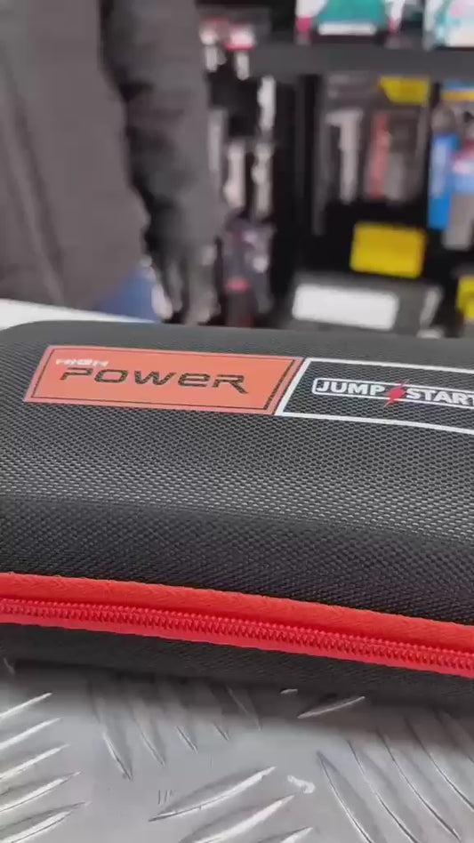 Arrancador de Batería Portátil con Pantalla LCD – Jump Starter 12V para Carro y Moto + Power Bank